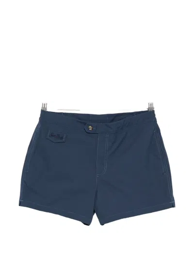 Mc2 Saint Barth Harrys Logo-patch Swim Shorts In Blue