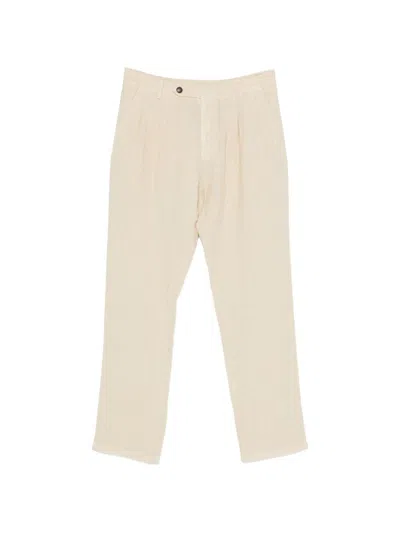 Mc2 Saint Barth Havier Beige Linen Trousers  In Neutral