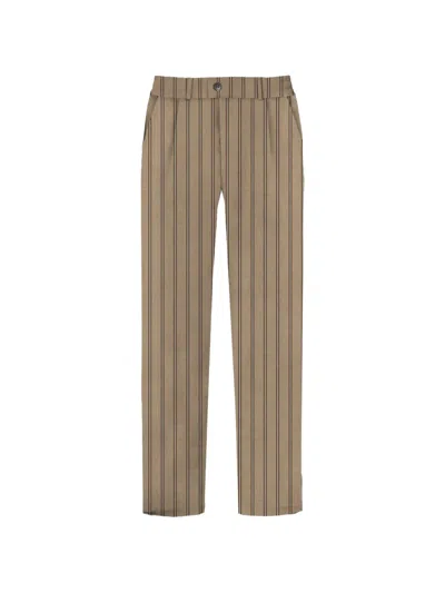 Mc2 Saint Barth Havier Striped Trousers In Brown