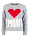 Mc2 Saint Barth Heart Crew Neck Sweater In Multi