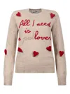 Mc2 Saint Barth Heart-detail Sweater In Neutral