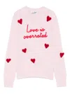 Mc2 Saint Barth Heart-embroidered Sweater In Pink
