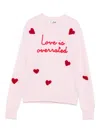 Mc2 Saint Barth Heart-embroidered Sweater In Pink