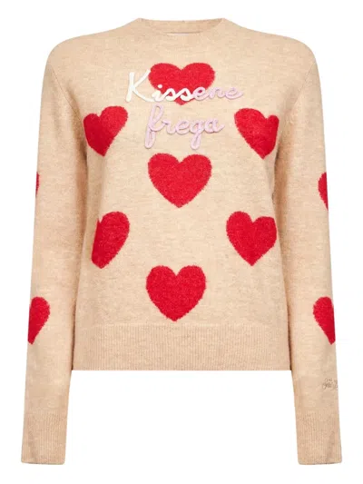 MC2 SAINT BARTH HEART EMBROIDERY CREWNECK SWEATER