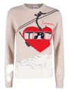 Mc2 Saint Barth Heart-graphic Sweater In Brown