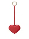 Mc2 Saint Barth Heart Leather Charm Key Ring In Red