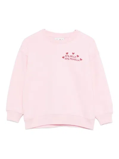 Mc2 Saint Barth Kids' Heart-motif Crew-neck Sweatshirt In Pink