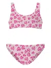 Mc2 Saint Barth Girls Crinkle Amour Bralette Bikini In Pink