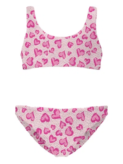 MC2 SAINT BARTH HEART-PRINT BIKINI SET