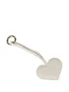 Mc2 Saint Barth Heart-shape Leather Bag Charm In Metallic