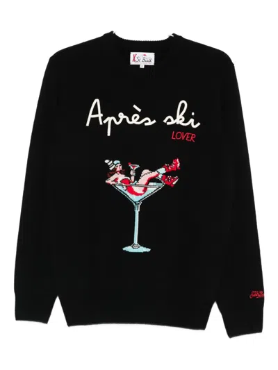 Mc2 Saint Barth Hero Graphit-print Sweater In Black