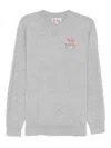Mc2 Saint Barth Grey Crewneck Sweater With Cigarette Print In Gray