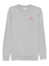Mc2 Saint Barth Grey Crewneck Sweater With Cigarette Print In Gray