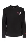 Mc2 Saint Barth Heron - Crew Neck Jumper With Embroidery On The Chest In Black