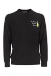 Mc2 Saint Barth Heron - Crew Neck Jumper With Embroidery On The Chest In Black