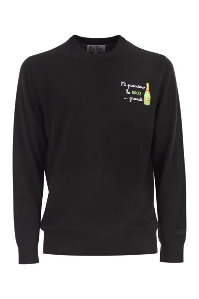 MC2 SAINT BARTH MC2 SAINT BARTH HERON - CREW NECK JUMPER WITH EMBROIDERY ON THE CHEST