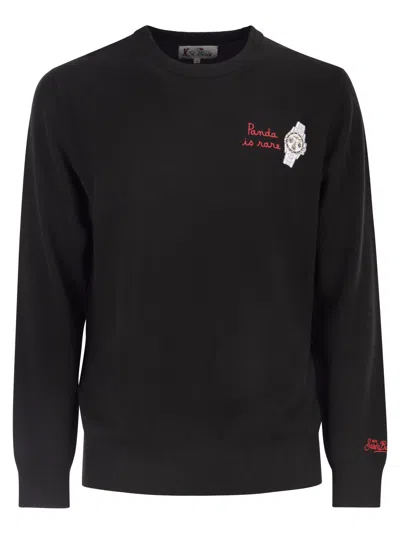 MC2 SAINT BARTH HERON - CREW NECK JUMPER WITH EMBROIDERY ON THE CHEST
