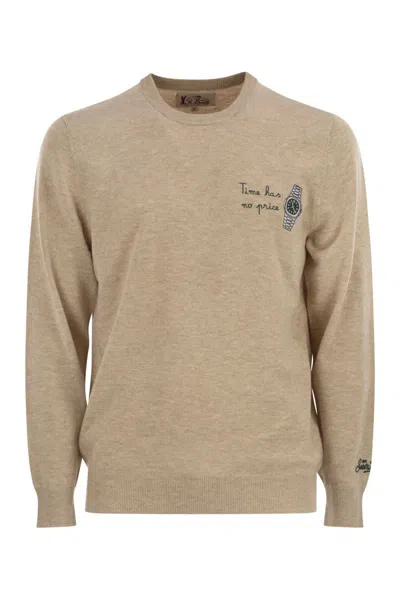 MC2 SAINT BARTH MC2 SAINT BARTH HERON - CREW NECK JUMPER WITH EMBROIDERY ON THE CHEST