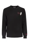 Mc2 Saint Barth Heron - Crew Neck Jumper With Embroidery On The Chest In Black