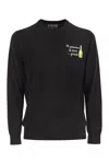 Mc2 Saint Barth Heron - Crew Neck Jumper With Embroidery On The Chest In Black