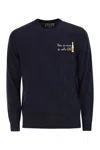 Mc2 Saint Barth Heron - Crew Neck Jumper With Embroidery On The Chest In Blue