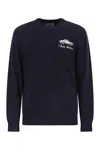 Mc2 Saint Barth Heron - Crew Neck Jumper With Embroidery On The Chest In Blue