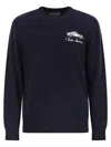 Mc2 Saint Barth Heron - Crew Neck Jumper With Embroidery On The Chest In Blue