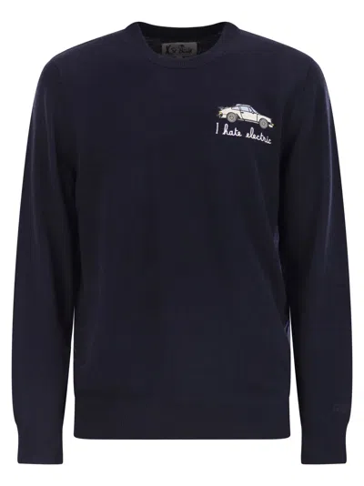 MC2 SAINT BARTH HERON - CREW NECK JUMPER WITH EMBROIDERY ON THE CHEST