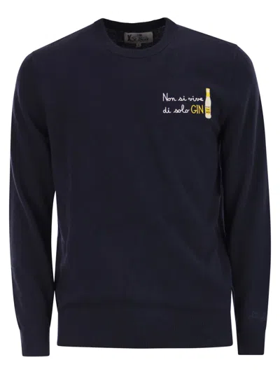 MC2 SAINT BARTH HERON - CREW NECK JUMPER WITH EMBROIDERY ON THE CHEST