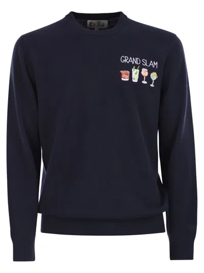 MC2 SAINT BARTH HERON - CREW NECK JUMPER WITH EMBROIDERY ON THE CHEST