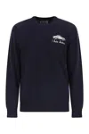 Mc2 Saint Barth Crew Neck Jumper With Vintage Car Embroidery In Blue