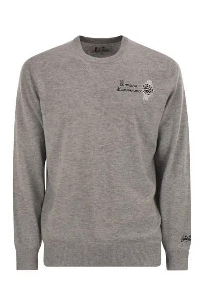 MC2 SAINT BARTH MC2 SAINT BARTH HERON - CREW NECK JUMPER WITH EMBROIDERY ON THE CHEST