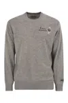 Mc2 Saint Barth Heron - Crew Neck Jumper With Embroidery On The Chest In Gray