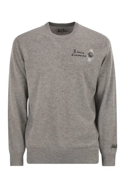 MC2 SAINT BARTH MC2 SAINT BARTH HERON - CREW NECK JUMPER WITH EMBROIDERY ON THE CHEST