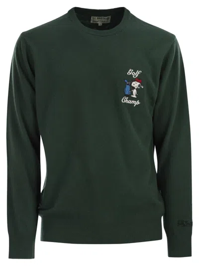MC2 SAINT BARTH HERON - CREW NECK JUMPER WITH EMBROIDERY ON THE CHEST