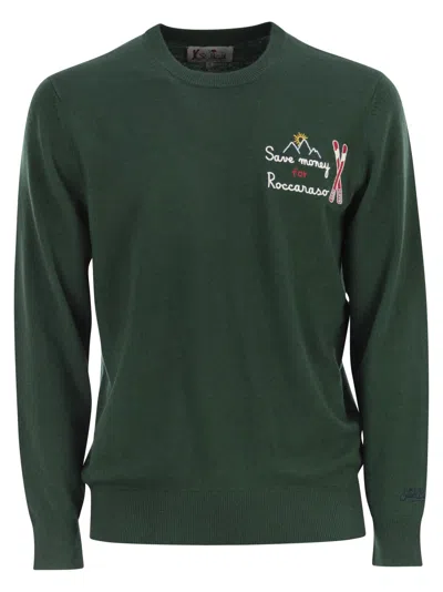 MC2 SAINT BARTH HERON - CREW NECK JUMPER WITH EMBROIDERY ON THE CHEST