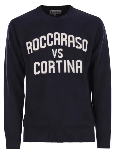 Mc2 Saint Barth Heron - Crew Neck Sweater With Embroidery On The Front In Blue
