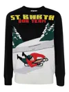 Mc2 Saint Barth Heron C Knitwear In Black Multicolor Wool In Multicolour