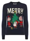 Mc2 Saint Barth Heron Christmas-graphic Sweater In Blue