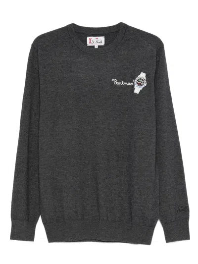 Mc2 Saint Barth Heron Crew-neck Sweater In Gray