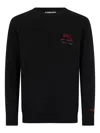 Mc2 Saint Barth Heron Embroidered Crew-neck Sweater In Black