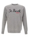 Mc2 Saint Barth Heron Embroidered Crew-neck Sweater In Gray