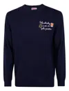 Mc2 Saint Barth Heron Embroidered Sweater In Blue