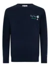 Mc2 Saint Barth Heron Embroidered Sweater In Blue