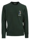 Mc2 Saint Barth Crew Neck Sweatshirt With Long Sleeves And Embroidery In Green