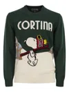 Mc2 Saint Barth Heron Embroidery Jacquard Sweater In Green