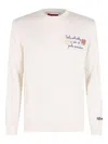 Mc2 Saint Barth Heron Embroidery Sweater In White