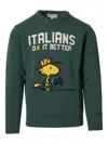 Mc2 Saint Barth Heron Graphic Sweater In Green