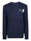 Mc2 Saint Barth Heron Light Embroidered Sweater In Black