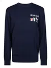 Mc2 Saint Barth Heron Light Embroidered Sweater In Blue